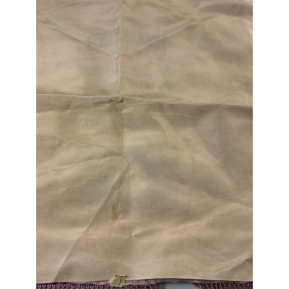 Vintage Satin Mother Poem Pillowcase Pink Floral Fringe Sentimental Decor